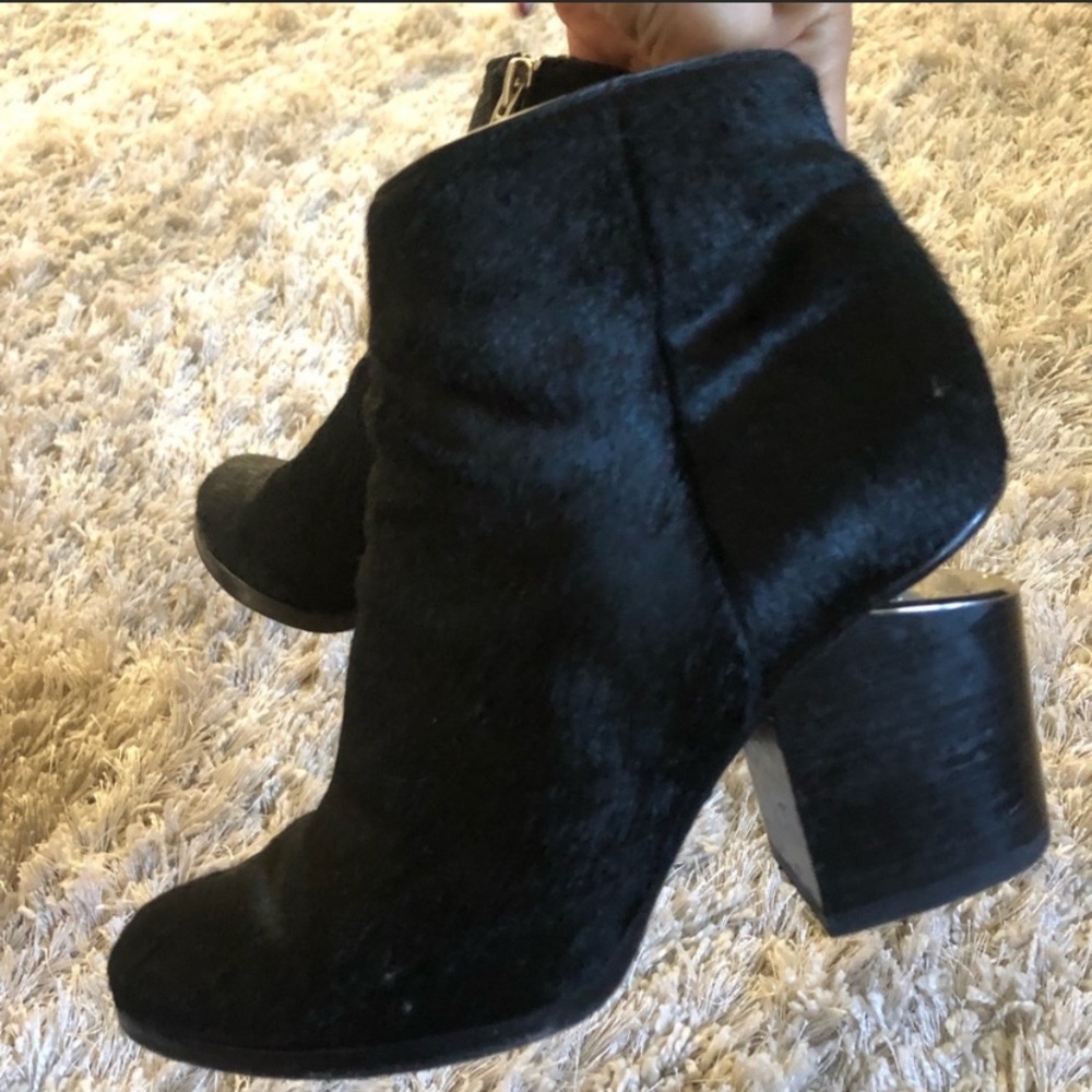 Alexander wang calf hair boot with silver cutout